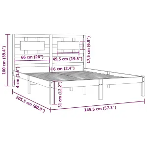 Berkfield Bed Frame White Solid Wood Pine 140x200 cm