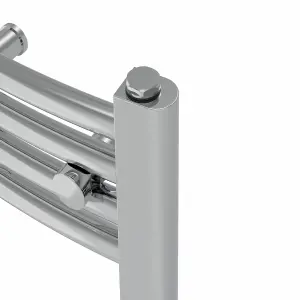 Right Radiators Prefilled Electric Curved Heated Towel Rail Bathroom Ladder Warmer Rads - Chrome 1400x500 mm