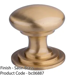 Victorian Tiered Door Knob - 25mm Satin Brass Cabinet Pull Handle Round Rose