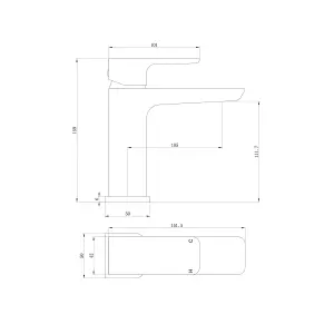 Zoia Gun Grey Basin Mono Mixer Tap with Waste