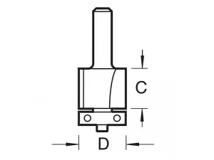 Trend C116 x 1/2 TCT 90 Degree Bearing Guided Trimmer Cutter 12.7 x 25.4mm