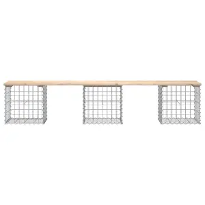 Berkfield Garden Bench Gabion Design 203x44x42 cm Solid Wood Pine