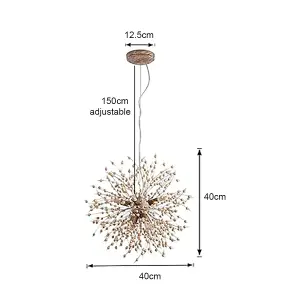 Garwarm 8-Light Wooden Beads Dandelion Chandelier