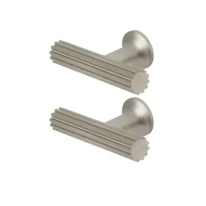 GoodHome Sumac Nickel effect Silver Kitchen cabinets Bar Handle (L)6cm (D)33mm, Pack of 2