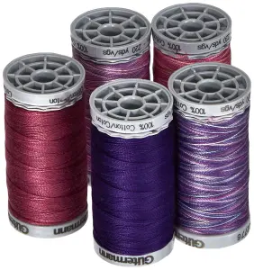 TSET CTN 12 5X200M - Thread Set: Cotton No.12: 5 x 200m: Berry - Gutermann