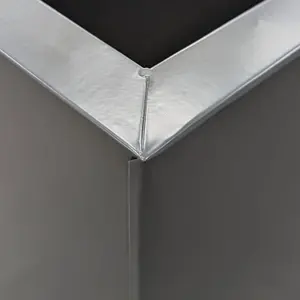 100cm Zinc Matte Grey Tall Square Planter