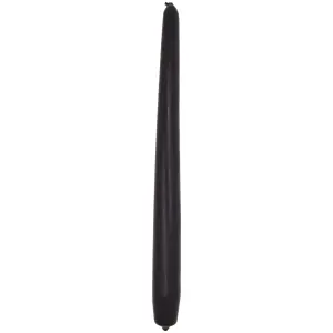 Tapered Dinner Candles, Pack of 10, Unscented, Long Burning Time, 24 cm / 19.45" (Black, Matt)