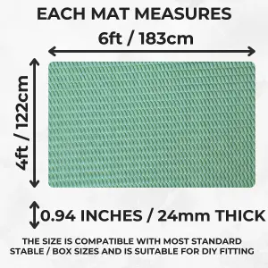 Horse Stable EVA Rubber Floor Mats- 24mm - 6ft x 4ft -Green