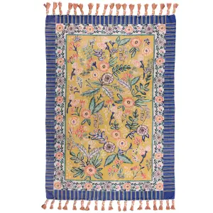 Wylder Rosa Floral Cotton Tasselled Rug