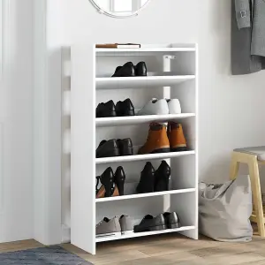 Berkfield Shoe Rack White 60x25x100 cm Engineered Wood