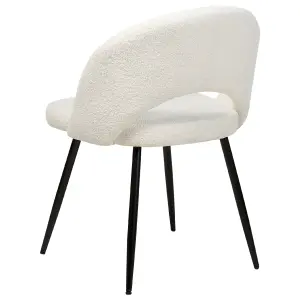 Set of 2 Dining Chairs ONAGA Boucle White