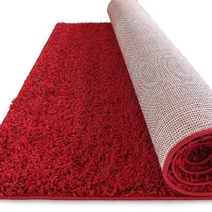 Red Thick Shaggy Rug - California - 60x230cm (2'x7'8")