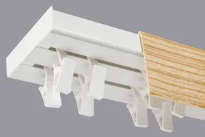 Double Curtain Ceiling Rail Track PCV 360 cm (L) CLIPS + PINE COVER