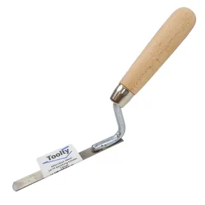 Toolty Tuck Pointing Jointing Finger Trowel with Wooden Handle 12mm Stainless Steel DIY