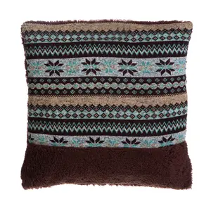 Interiors by Premier Fairisle Brown Throw Cushion, Polyester Décor Cushion for Relaxing, Washable Cushion for Sofa, Bed, Chair