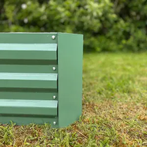 Set of 3 x Metal Raised Vegetable Beds in Green (100cm x 30cm)