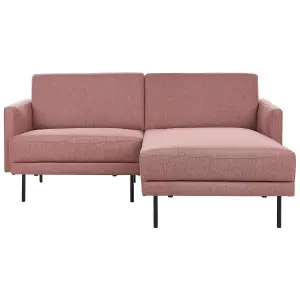 Left-Hand Corner Sofa BREDA Golden Brown Fabric 2 Seater Left Hand