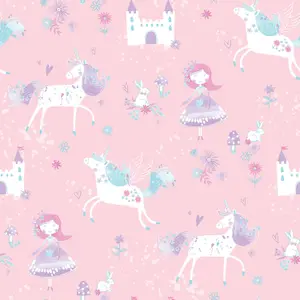 Galerie Just 4 Kids 2 Pink Purple Blue Unicorns & Princesses Smooth Wallpaper