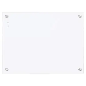 Dry Wipe Magnetic Glass Whiteboard Notice Board 45 x 60 cm Dry Erase - White