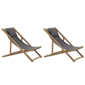 Sun Lounger Wood Light Wood AVELLINO