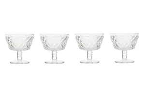 Maison by Premier Fleur Set Of Four Clear Dessert Dishes