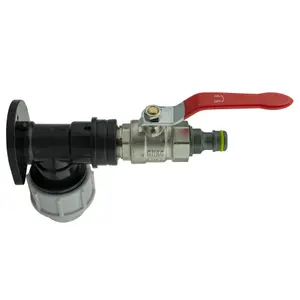 25mm waterpipe mdpe back/wall plate with full flow valve+universal garden hose connector