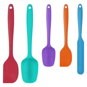 Food Grade Silicone Spatulas Spoons Set Kitchen Utensils For Baking, Cooking, And Mixing High Heat Resistant Rubber Spatula, Non Stick Dishwasher Safe BPA-Free Multicolor Multicolour