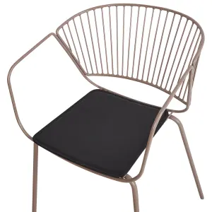 Set of 2 Dining Chairs RIGBY Metal Beige