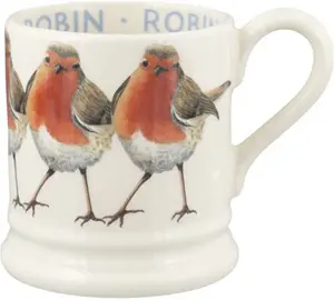 Emma Bridgewater Handmade Birds Robin Half-Pint Coffee And Tea Mug