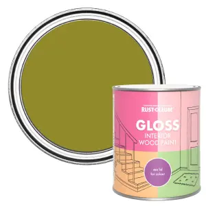 Rust-Oleum Pickled Olive Gloss Interior Wood Paint 750ml