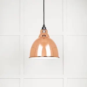 White Gloss Brindley Pendant in Copper