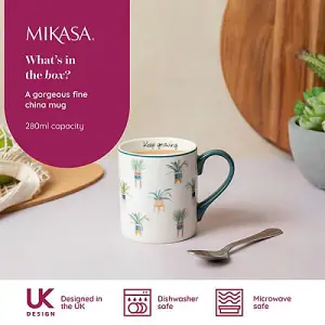 Mikasa Plant 280ml Straight-Sided Mug