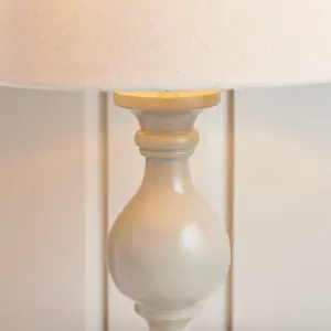 Anson Lighting Benton Table light finished in Taupe painted wood and ivory fabric