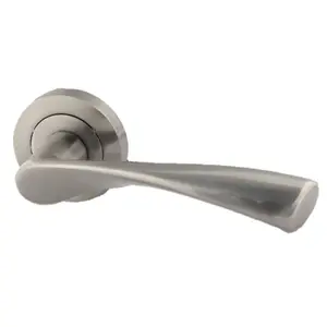 Astrid Door Handles Latch Twist Lever on Rose Duo - Satin 120mm