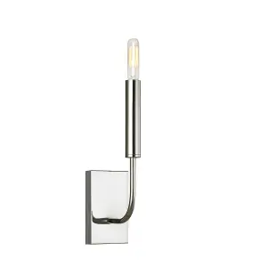 Wall Light Sconce Highly Polished Nickel Finish LED E14 60W Bulb d00639