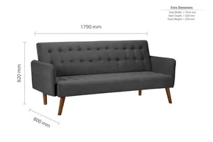 Birlea Hudson Sofa Bed In Charcoal Fabric