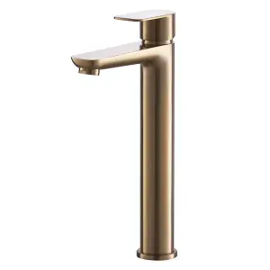 High Rise Basin Mixer Taps, BATHWEST Tall Bathroom Sink Taps Modern Monobloc Single Handle Brass