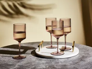 Set of 4 Wine Glasses AMETHYST Pink