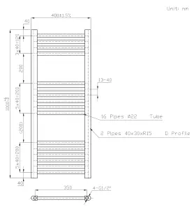 Right Radiators 1000x400 mm Straight Heated Towel Rail Radiator Bathroom Ladder Warmer Chrome