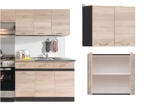 800mm Kitchen Wall Unit Individual Upper Cabinet Cupboard 80cm Sonoma Oak / Wenge Brown from Junona Range