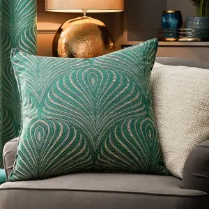 Paoletti Gatsby Jacquard Piped Feather Filled Cushion