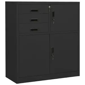 Berkfield Office Cabinet with Planter Box Anthracite 90x40x125 cm Steel