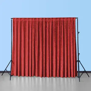 3x3M Crushed Velvet Backdrop, Photography Background Blackout Curtain - Red