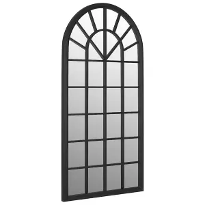 Berkfield Garden Mirror Black 90x45 cm Iron for Outdoor Use