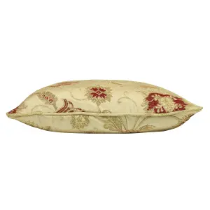 Paoletti Zurich Floral Jacquard Piped Feather Filled Cushion