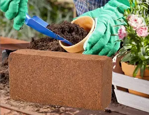 4 x Coco Peat Brick Coir Compost Block 10L Coconut Potting Fibre Compressed Soil