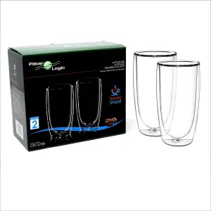 Double Wall Latte Glasses / Coffee Glasses (Twin Pack) - CFL-670B Thermoshield by FilterLogic