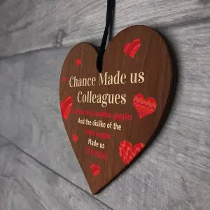 Red Ocean Chance Made Us Colleagues Gift Friendship Sign Wooden Hanging Heart Leaving Gift New Job Gift Best Friend Gifts