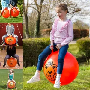 MEDIUM EXERCISE RETRO SPACE HOPPER TOY PLAY BALL ADULT KIDS GAME 60CM