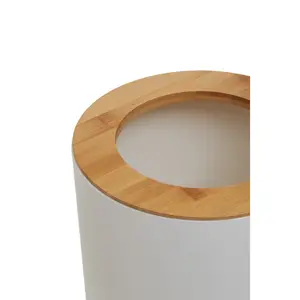 Bamboo Open Waste Bin White